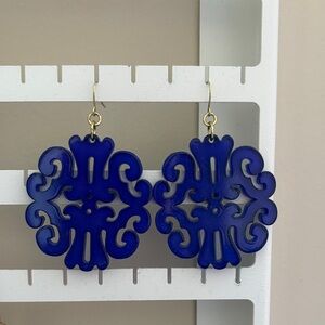Elegant Blue Statement Earrings